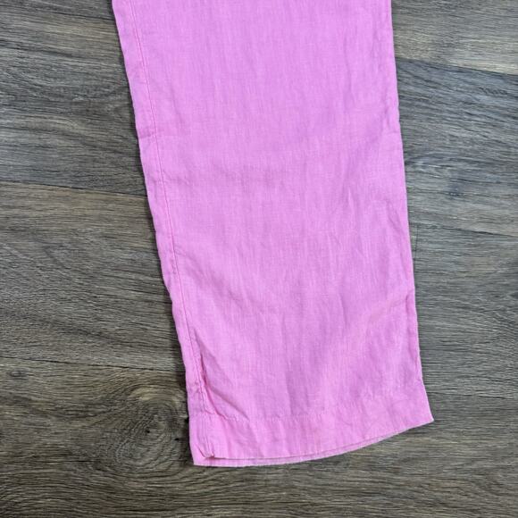 Charter Club Luxury Linen Pants M Pink Wide Leg Elastic Drawstring Waist - Picture 4 of 13
